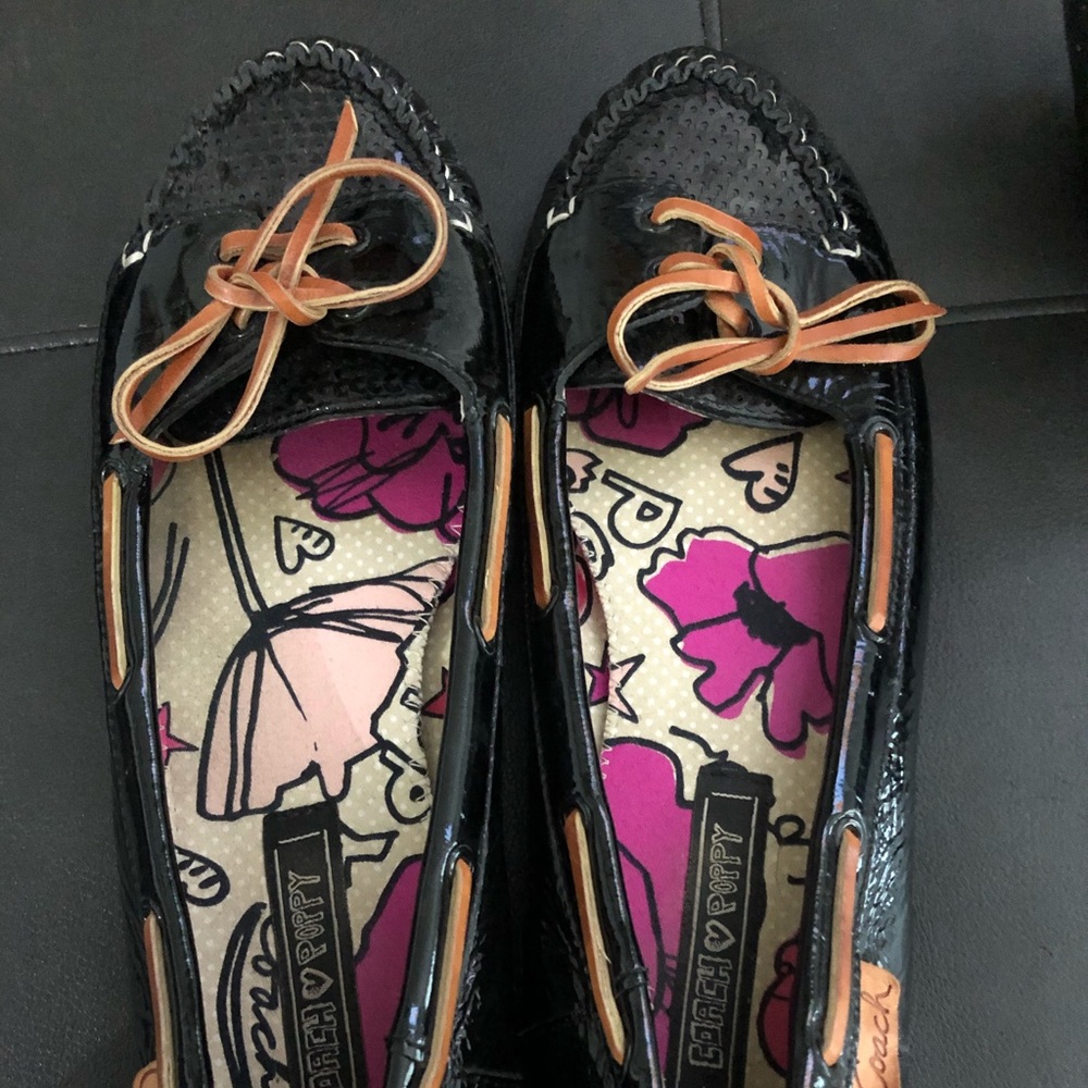 Coach sequin boat shoes